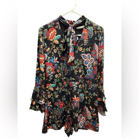 Alice + Olivia Floral Long Sleeve Romper size 6 - Picture 1 of 10